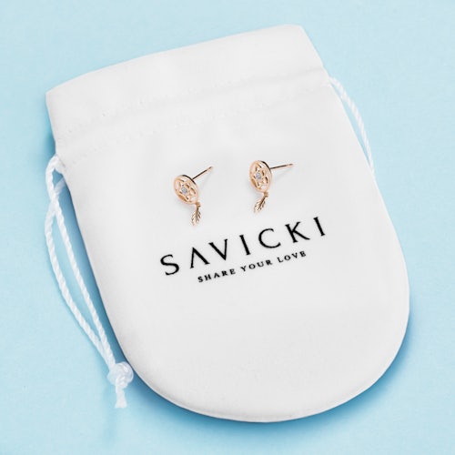 Kolczyki łapacz snów Savicki: złote, diamenty